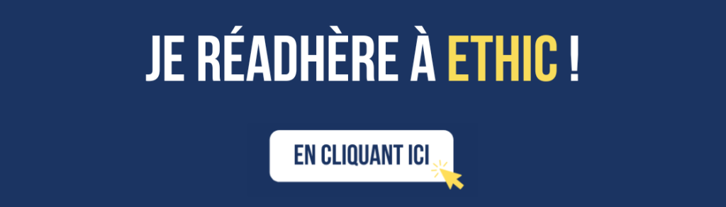 Je réadhère à ETHIC !